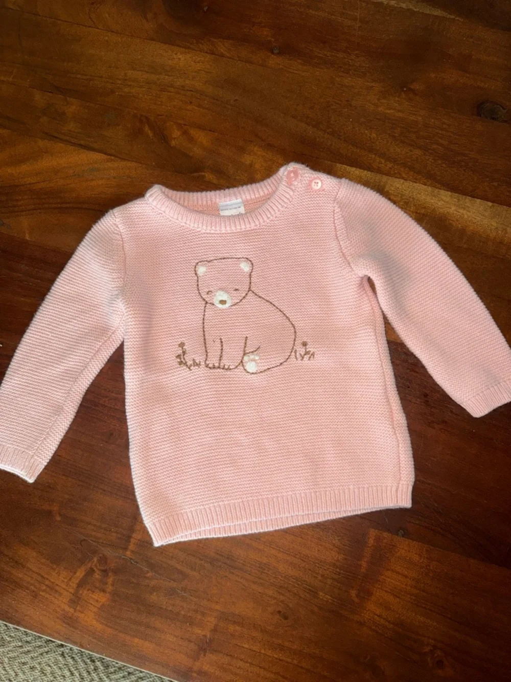 Carter's Pink‎ Knit Bear Sweater
